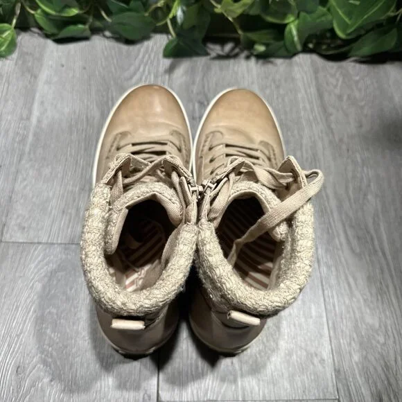 Taos Respect Womens Size 9 Taupe Leather Mid Zip Up Casual Hiking, Sneakers - Picture 6 of 10